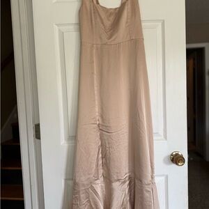 Elegant Beige Strapless Dress